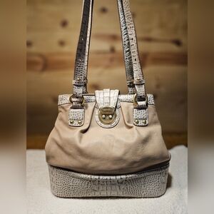 Vintage Brahmin Miriam Matia Leather And Croc Shoulder Bag